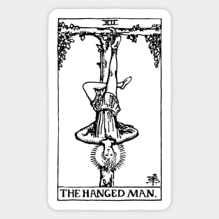 The Hanged Man Tarot in black Sticker